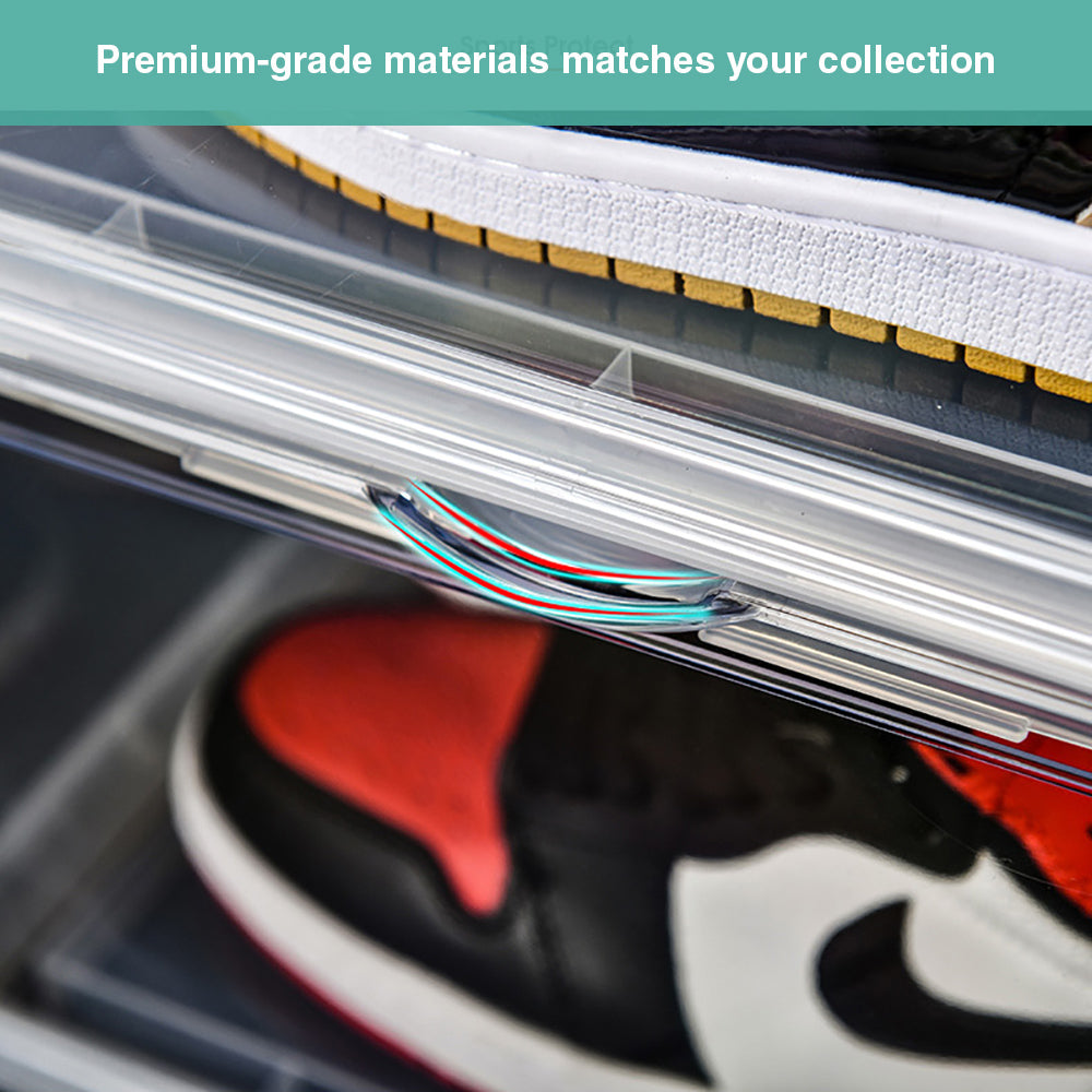 Meur Sneaker Display Cases Magnetic Shoe Box Storage Stackable Clear Rack Cubes