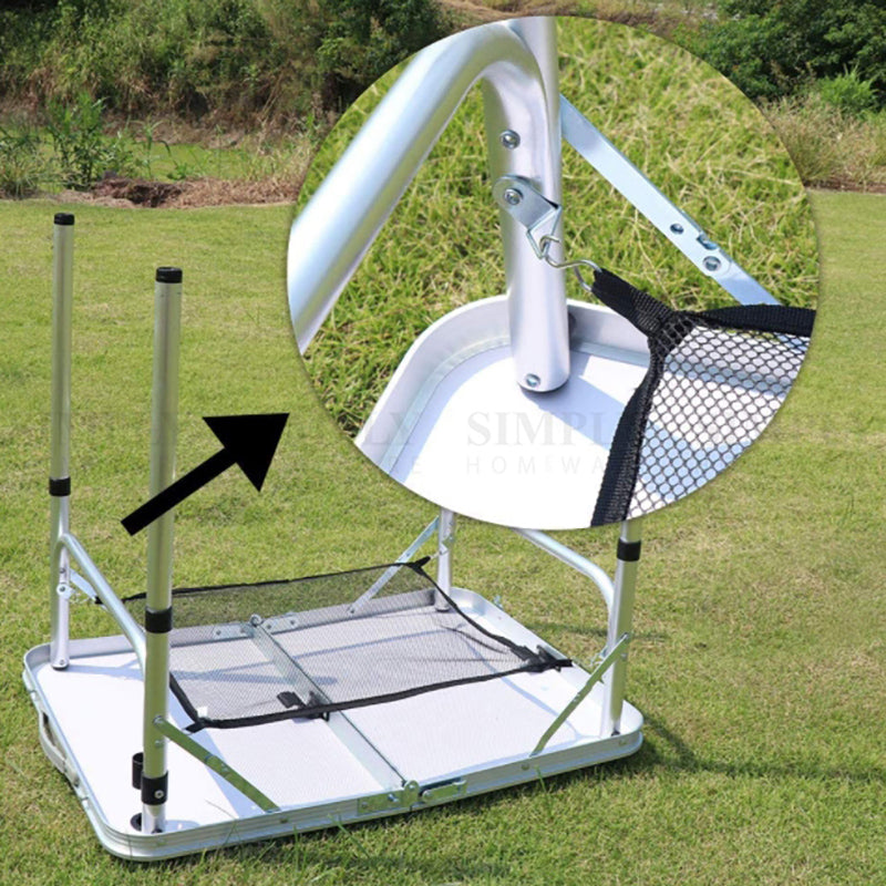Crocox Aluminum Alloy Folding Table Camping Portable Handle Adjustable Aluminum