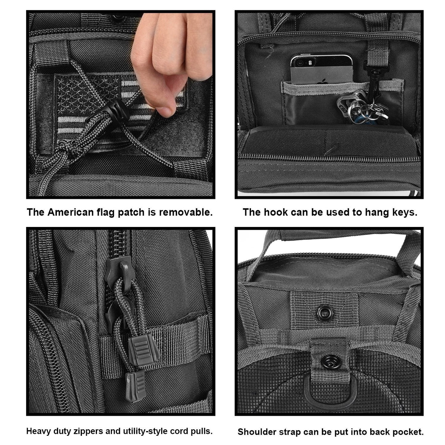 Crocox Tactical Shoulder Bag Sling Messenger Military Chest Pack Fanny Backpack