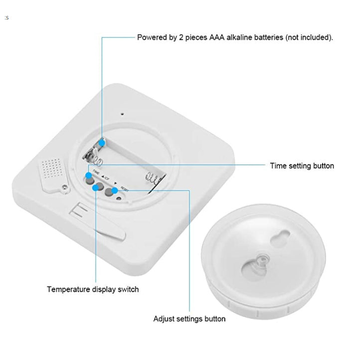 Lecluse Countdown Clock Shower Wall Clock Waterproof Digital Temperature Humidity Display With Suction Cup Touch Screen Timer For Kitchen Bathroom