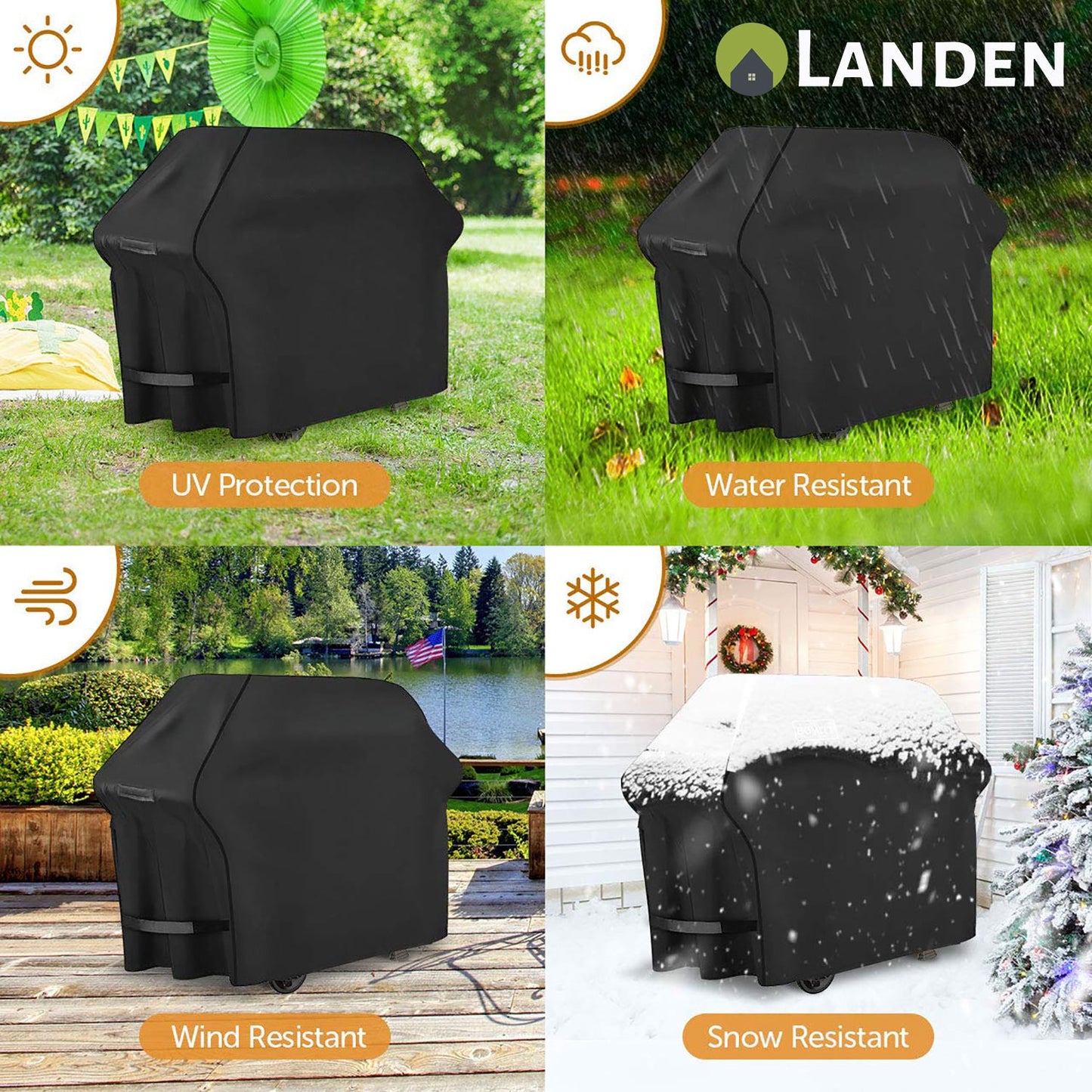 Landen BBQ Covers 2/4/6 Burner Waterproof Outdoor Gas Burner Barbecue Protector