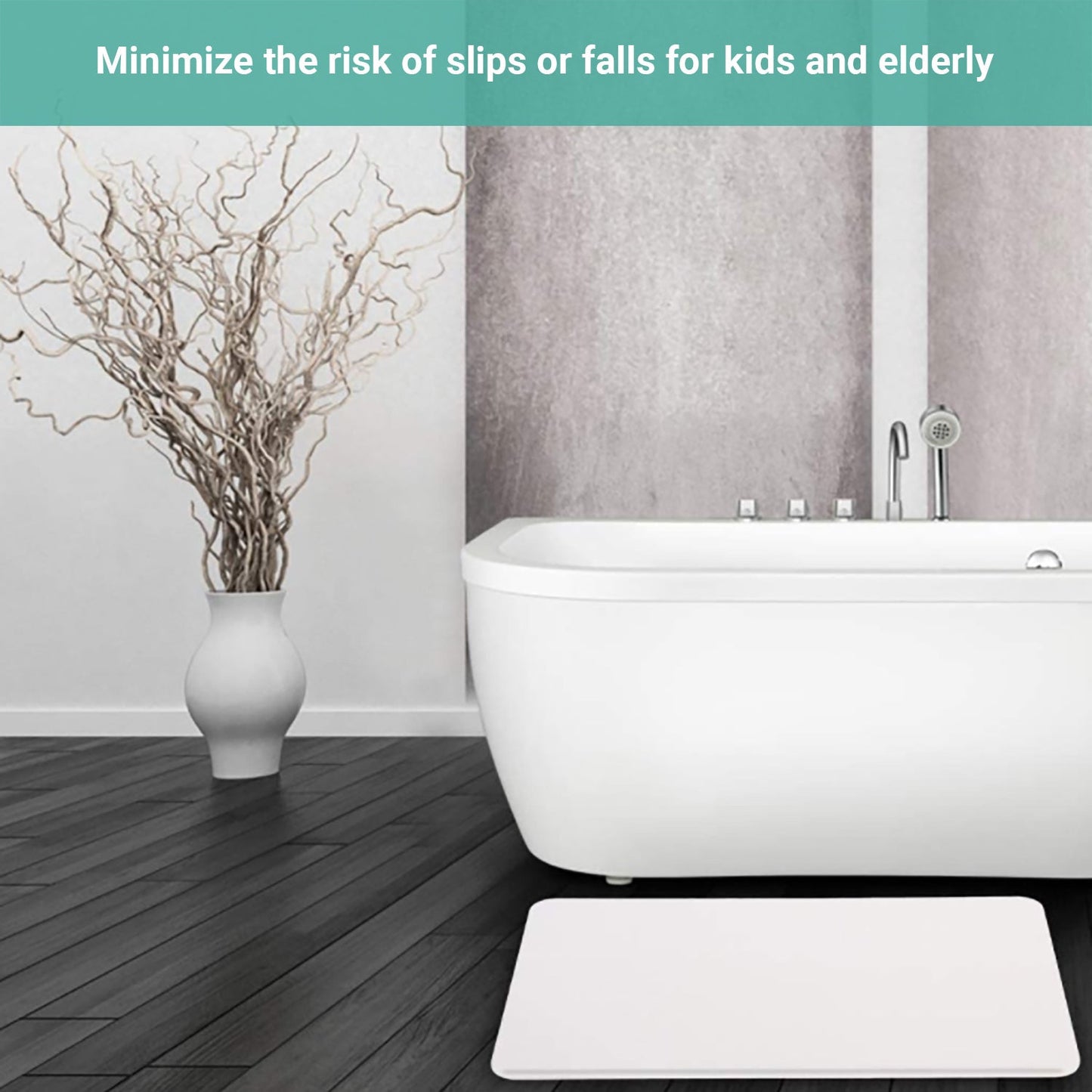 Lecluse Diatomaceous Earth Bath Mat Nonslip Absorbent Bath Mat Bathroom Floor Sh