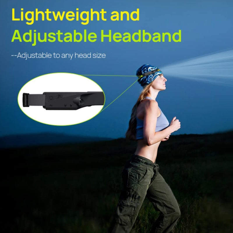 Crocox LED Headlamp Rechargeable LED Headlamp Illumination Waterproof Sensor Hea