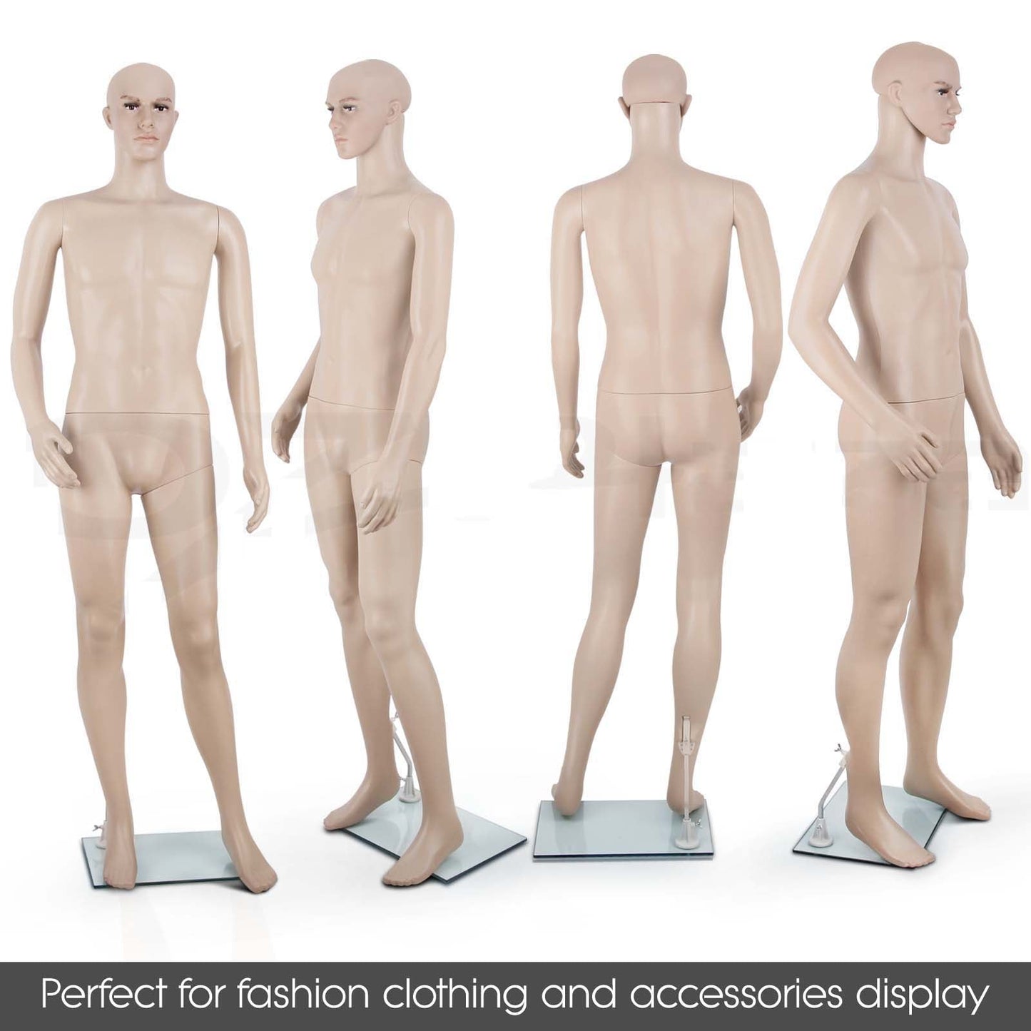 Full Body Mannequin Female Male Clothes Display Torso White Black Adjustable 185 - Simply Homeware