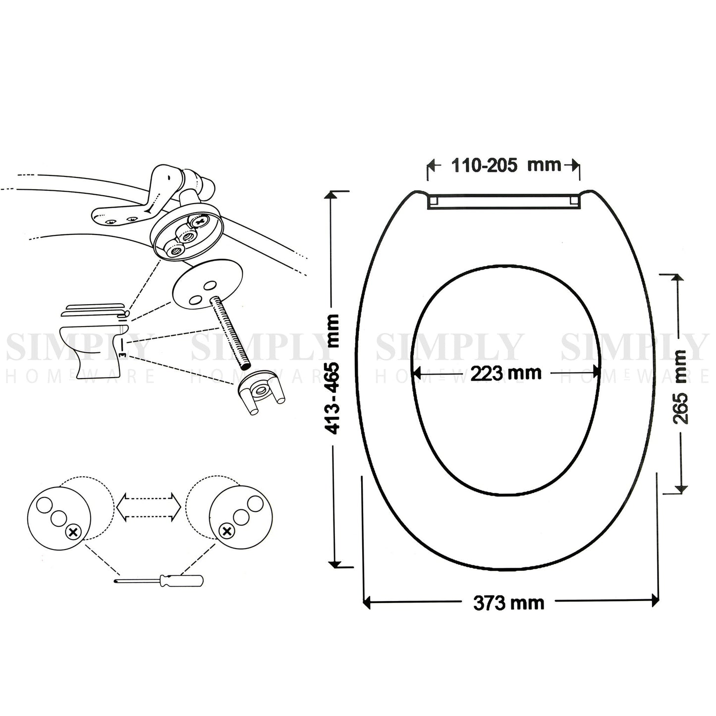 Toilet Seat and Cover Lid Designer Hard Bathroom Covers WC Bath Seat Lids - Simply Homeware