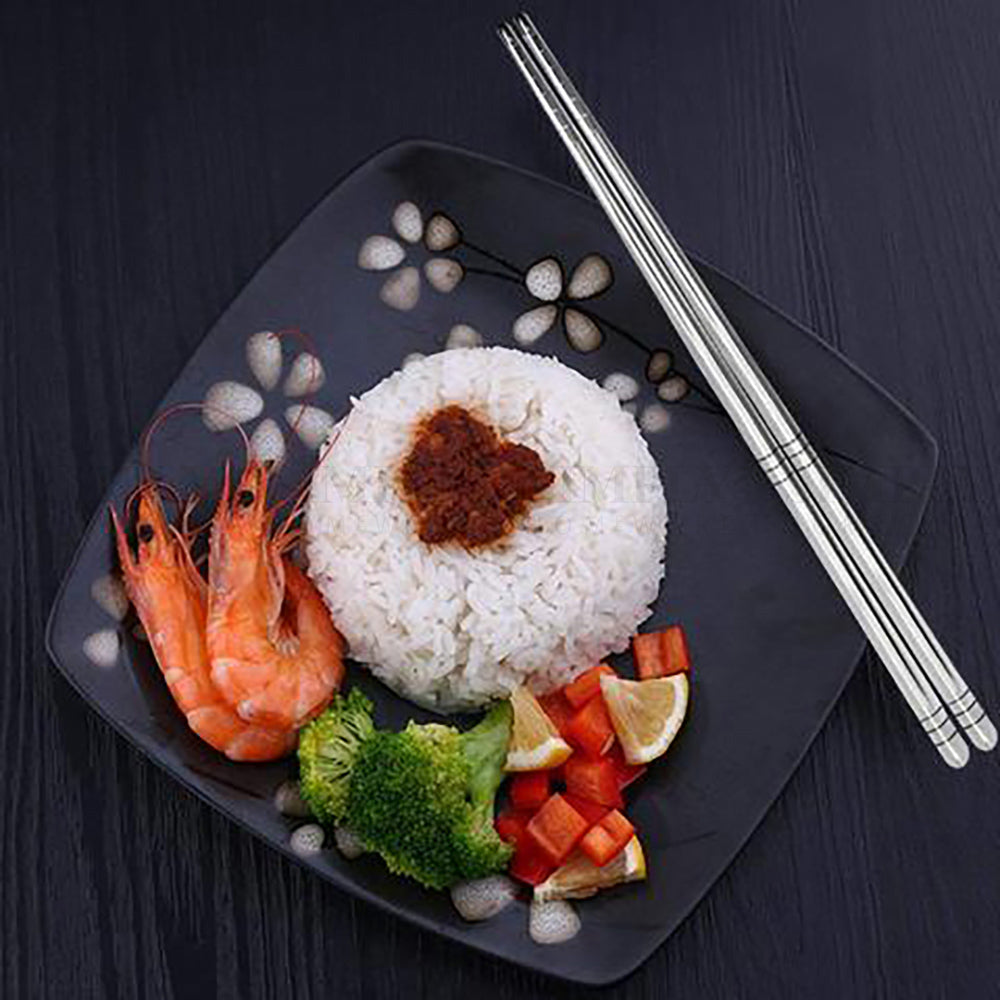 Stainless Steel Chopsticks 304 Set Bulk Silver Metal Korean Asian Japanese Gift - Simply Homeware