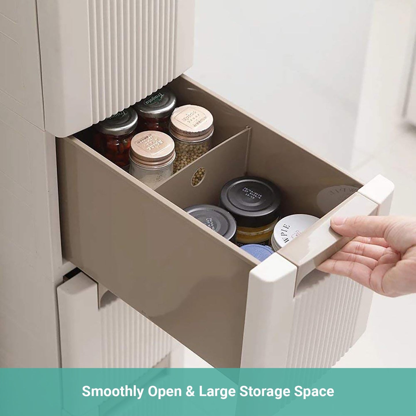 Wasel Narrow Plastic Organized Drawers Rolling Cart Storage Cabinet On Wheel