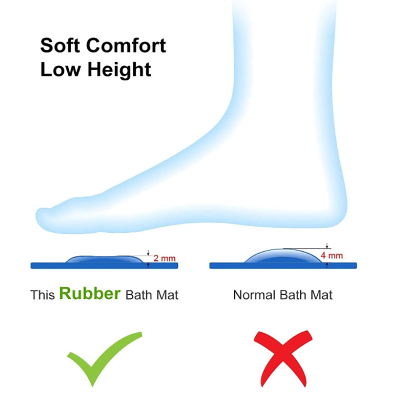Lecluse Bath Tub Shower Mat Non-Slip Latex Free Bathtub Mat Suction Cups Machine