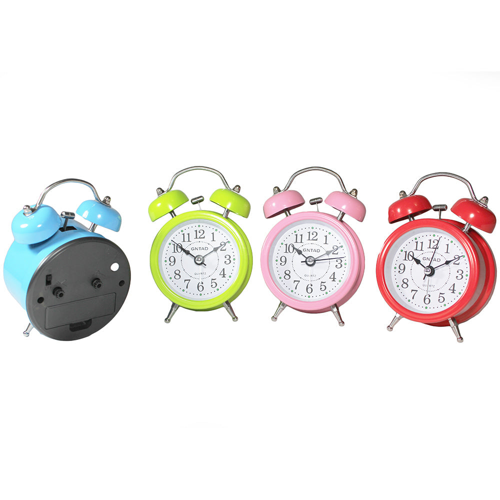 Twin Bell Alarm Clock Vintage Retro Loud Clocks Battery Bedside Desk Analogue