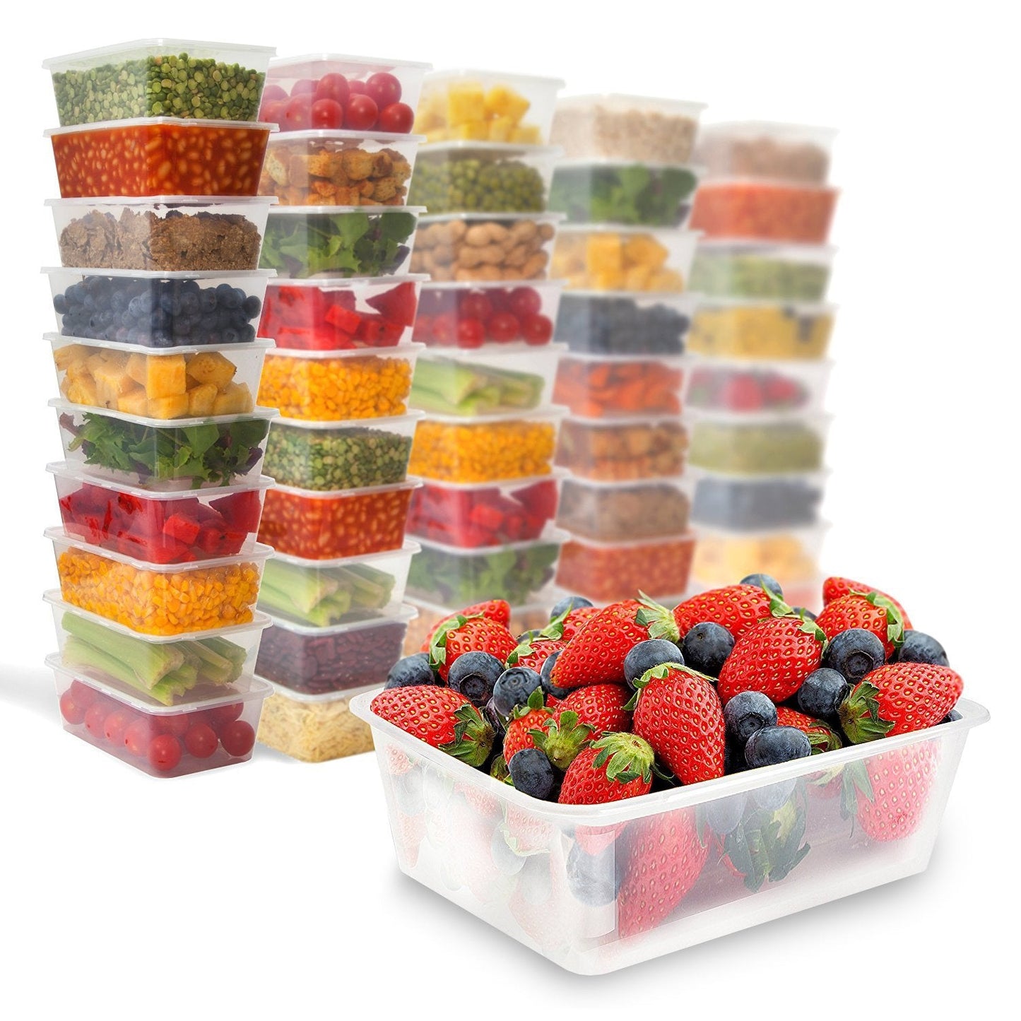Take away Containers Takeaway Food Plastic Lids Bulk 500ml 650ml 750ml 1000ml