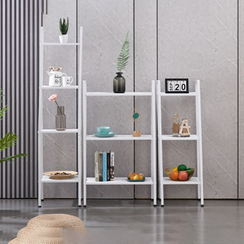 Lecluse 4-Tier Metal Ladder Shelf Mesh Bookcase Multifunctional Ladder-Shaped Pl