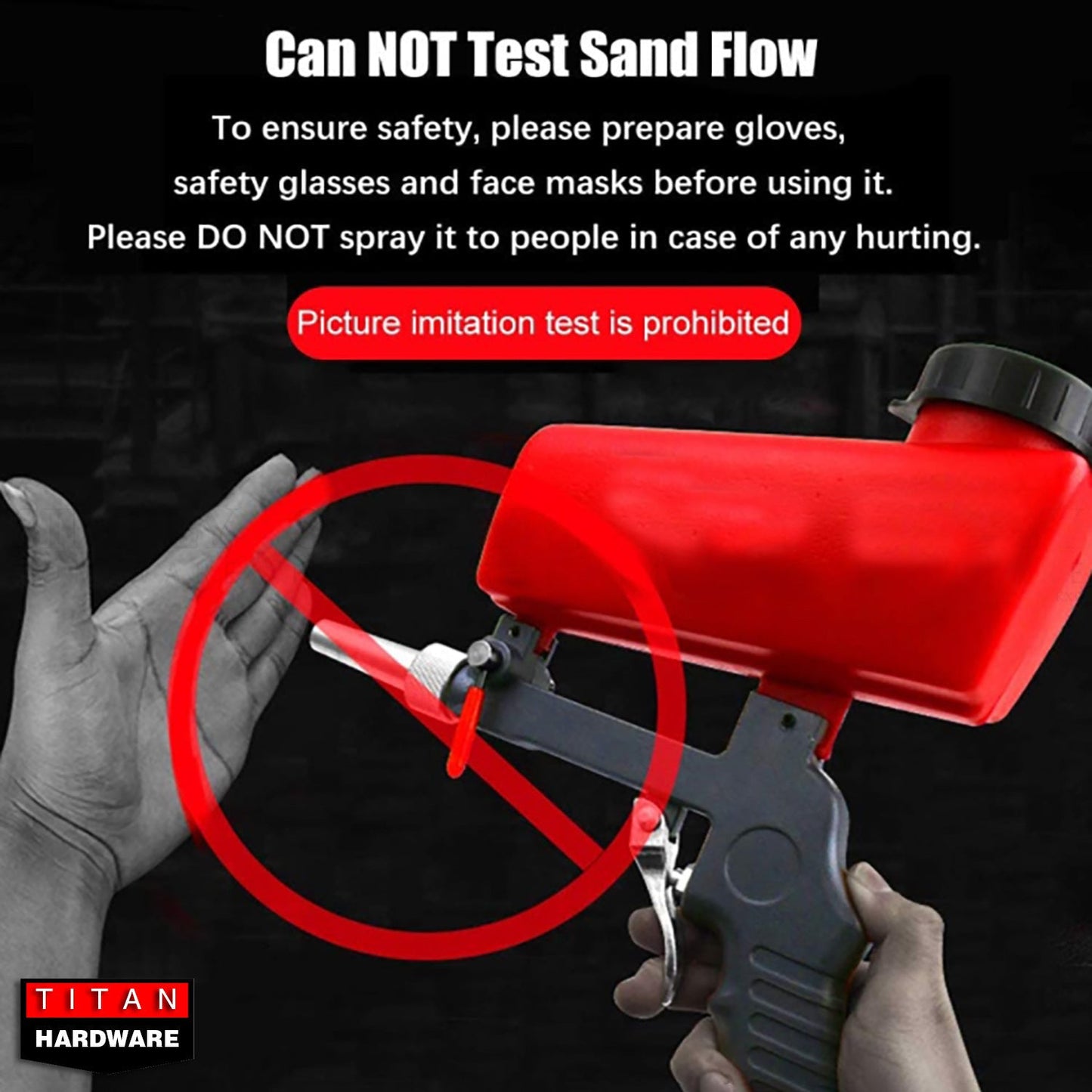 Titan Sand Blaster Gun Soda Spray Tool Air Compressor Pneumatic Handheld 90PSI