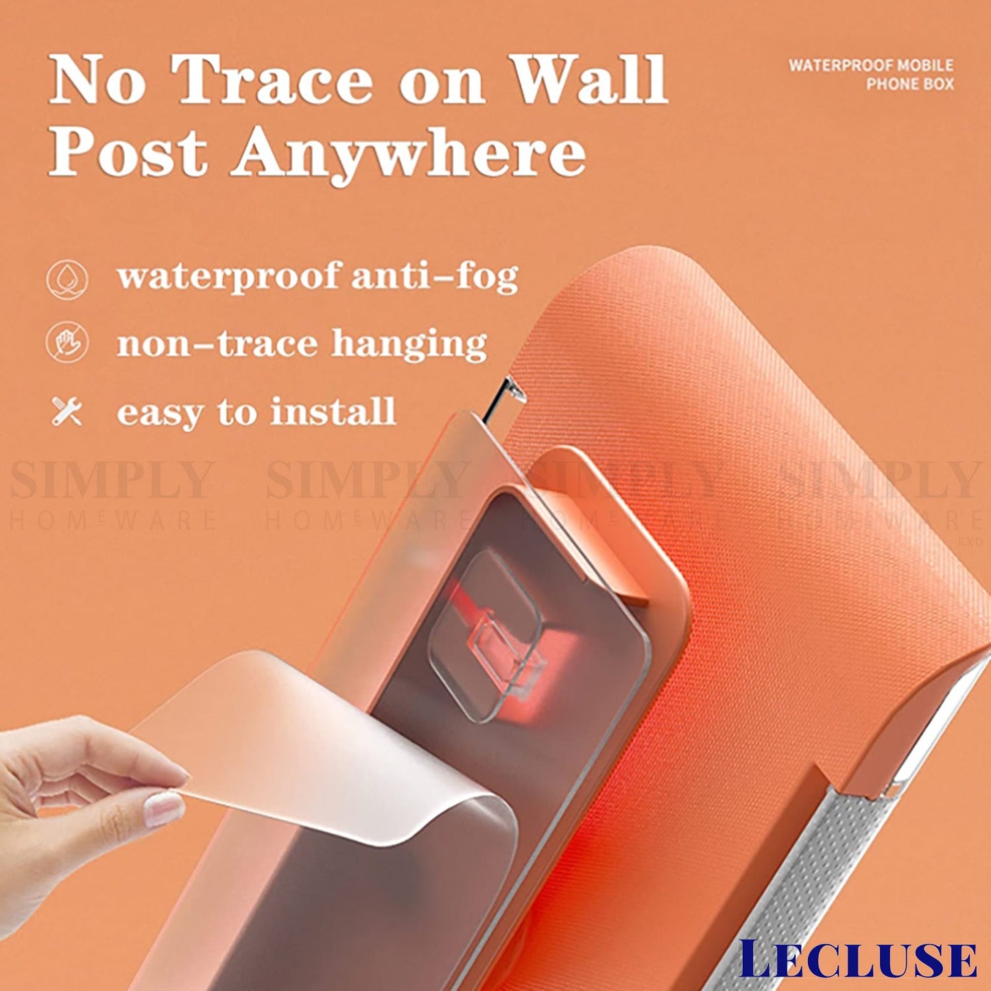 Lecluse Waterproof Phone Holder Bathroom Shower Mobile Box Touch Screen Case