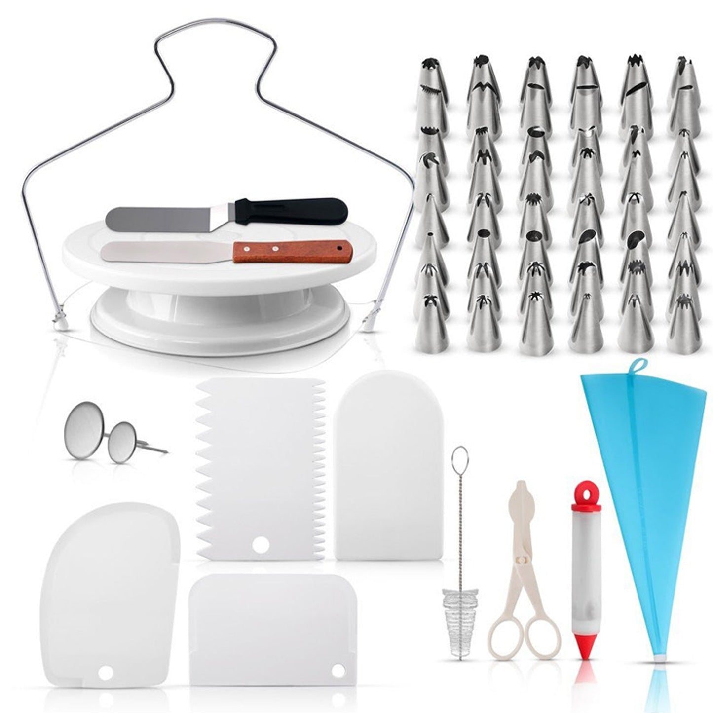 Lecluse Cake Decorating Tools Set Baking Turntable Rotating Stand 73/223Pcs