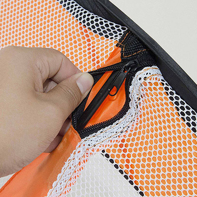2x Pop Up Soccer Goals Football Net Kids Portable Mini Foldable Pop-Up Orange