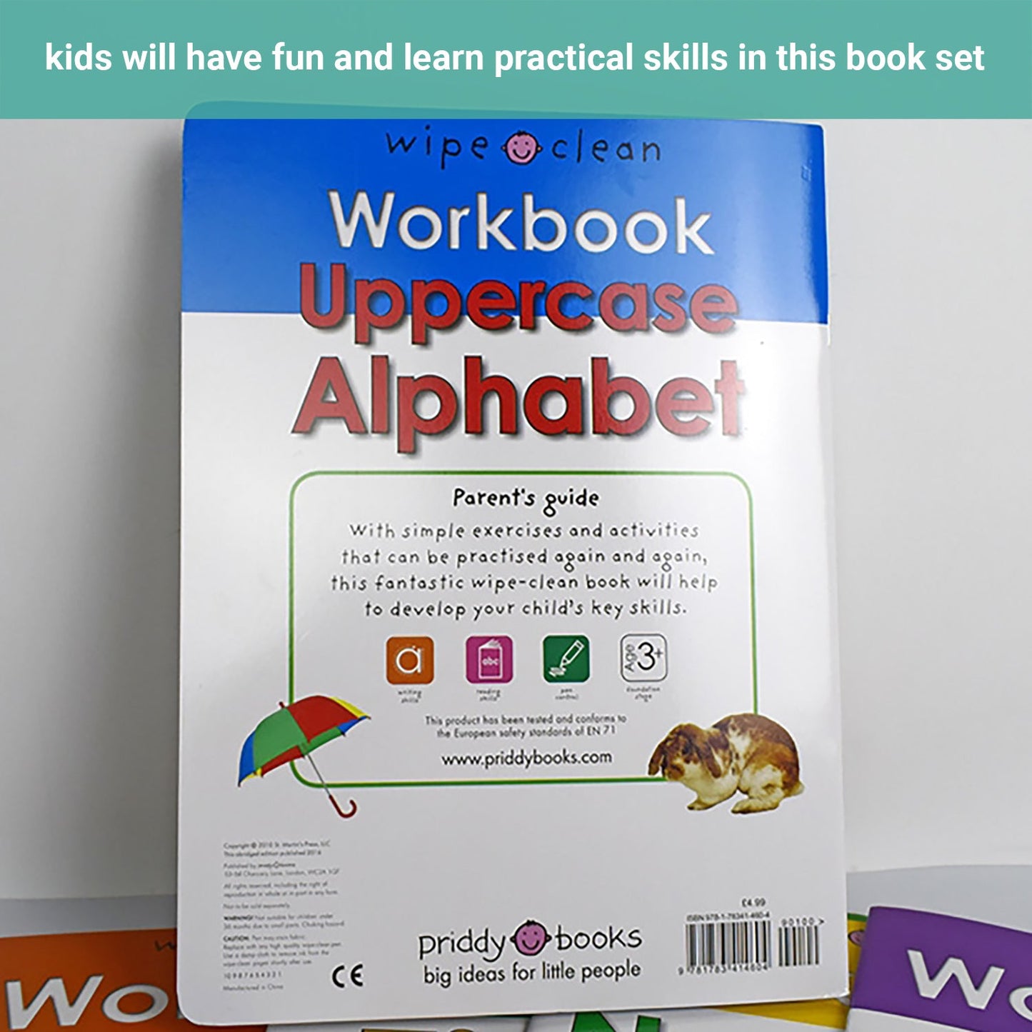 Truboo Wipe Clean Workbook Kids Toddlers Preschool Letter Learning 4/10Pcs Set