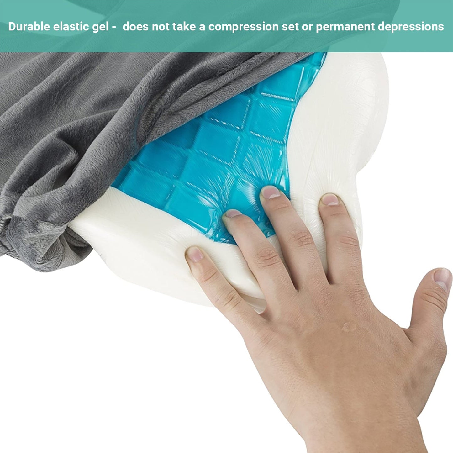 Lecluse Gel Seat Cushion Memory Foam Back Support Cooling Seat Non-Slip Soft