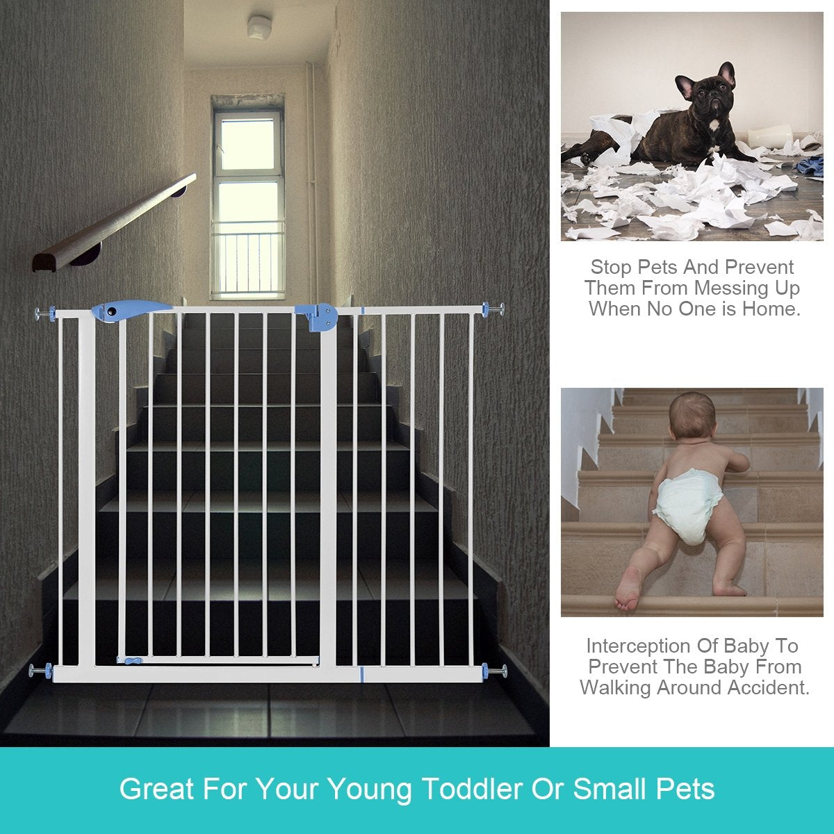 Baby Security Door Gates Child Play Pet Dog Extension Barrier Adjustable Stair