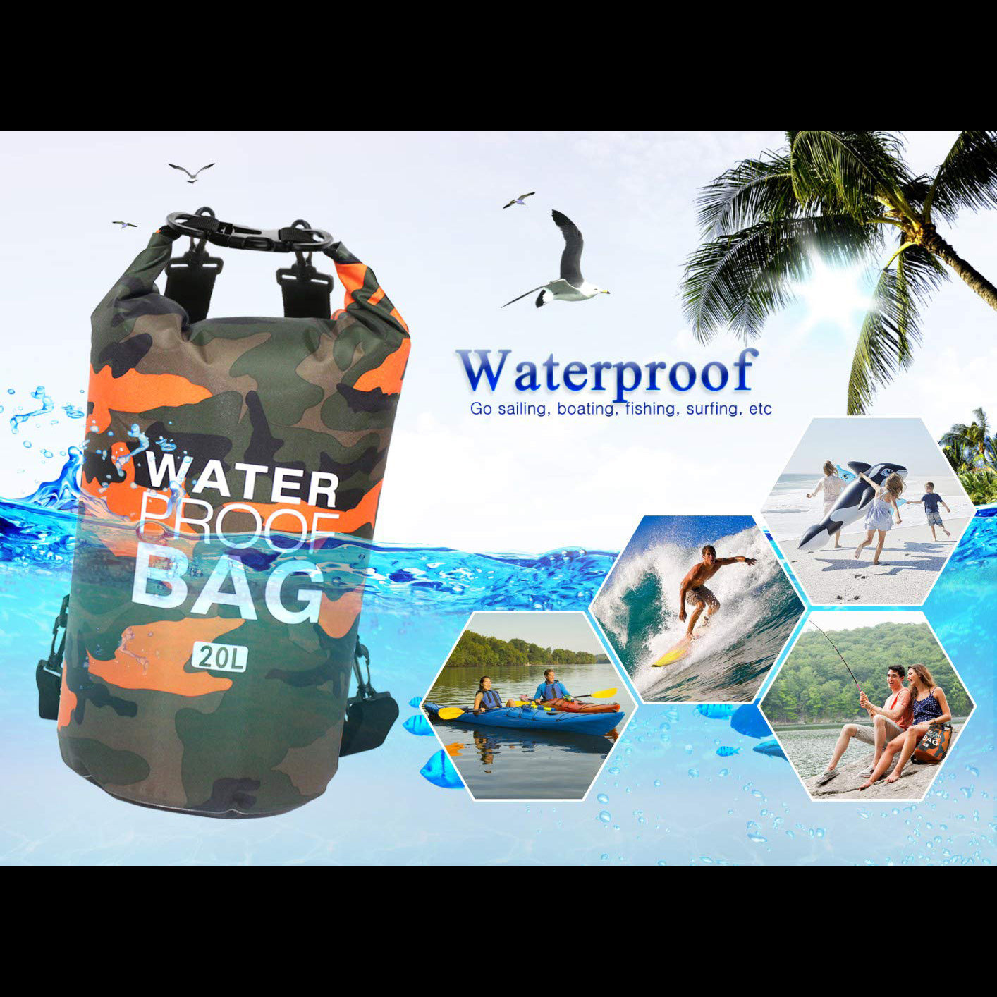 Dry Bags Waterproof Backpack 15 30L Wet Heavy Duty Diving Kayak Outdoor Rucksack
