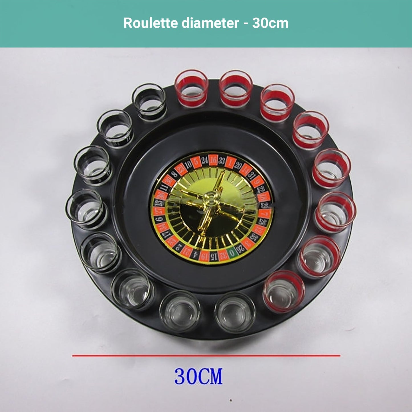Pardy Bar Roulette Drinking Game Set Party KTV Gala Adult 16 Shot Glass