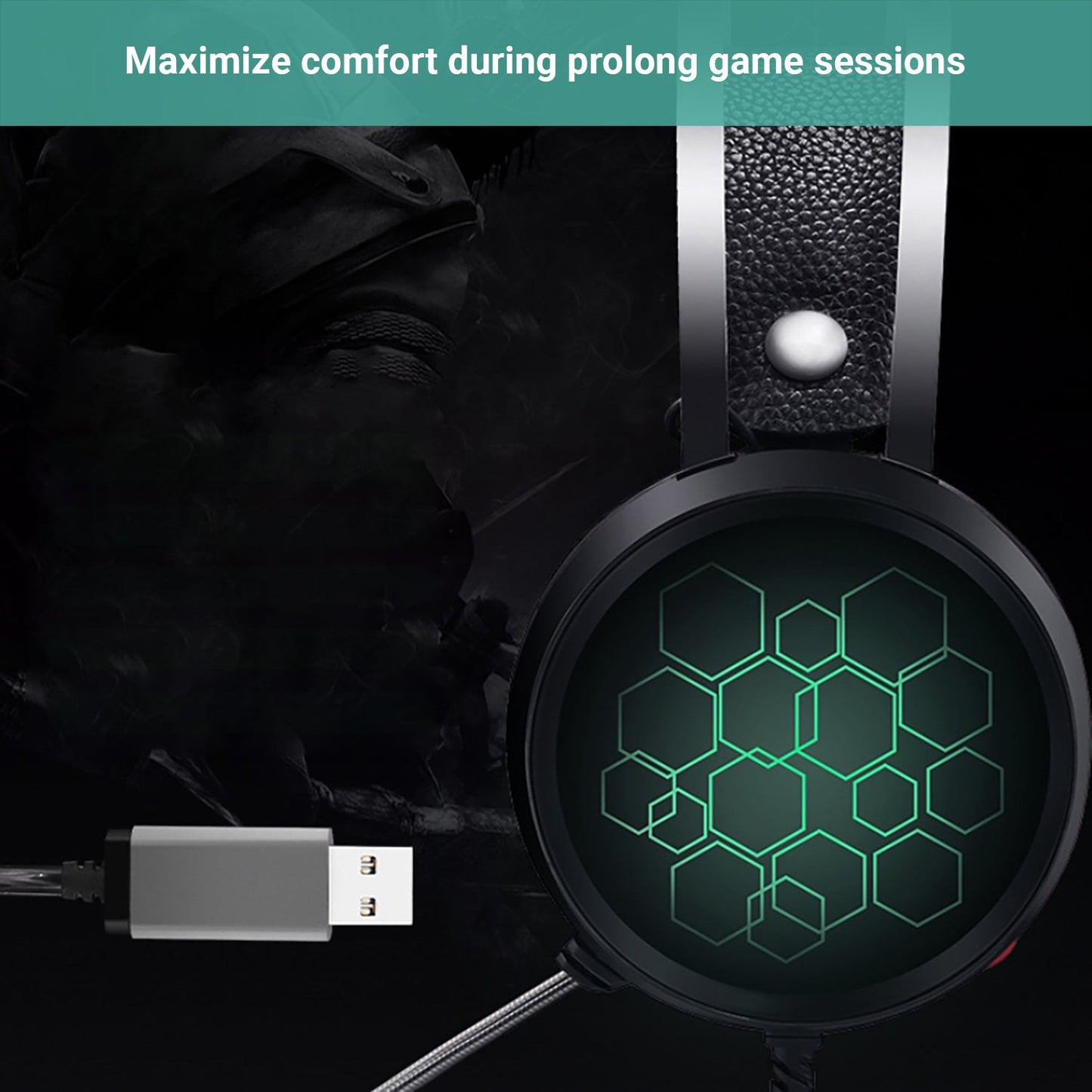 Kartech Gaming Headset Wired Game LED Light Headphones Microphone Noise Cancel