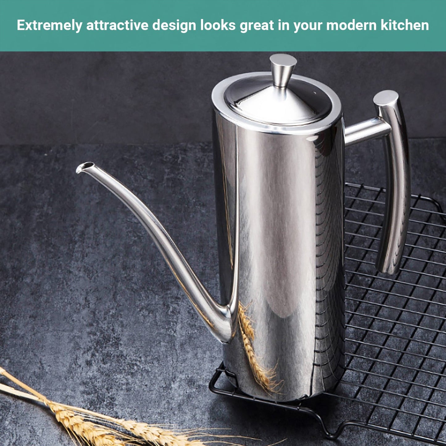 Wasel Kitchen Oil Bottle Stainless Steel Dispenser Olive Vinegar Pourer Spray