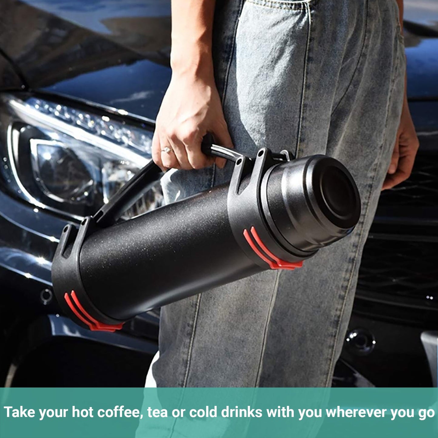 Wasel Stainless Steel Vacuum Cup Thermos Water Flask Large Capacity Travel 2.5L