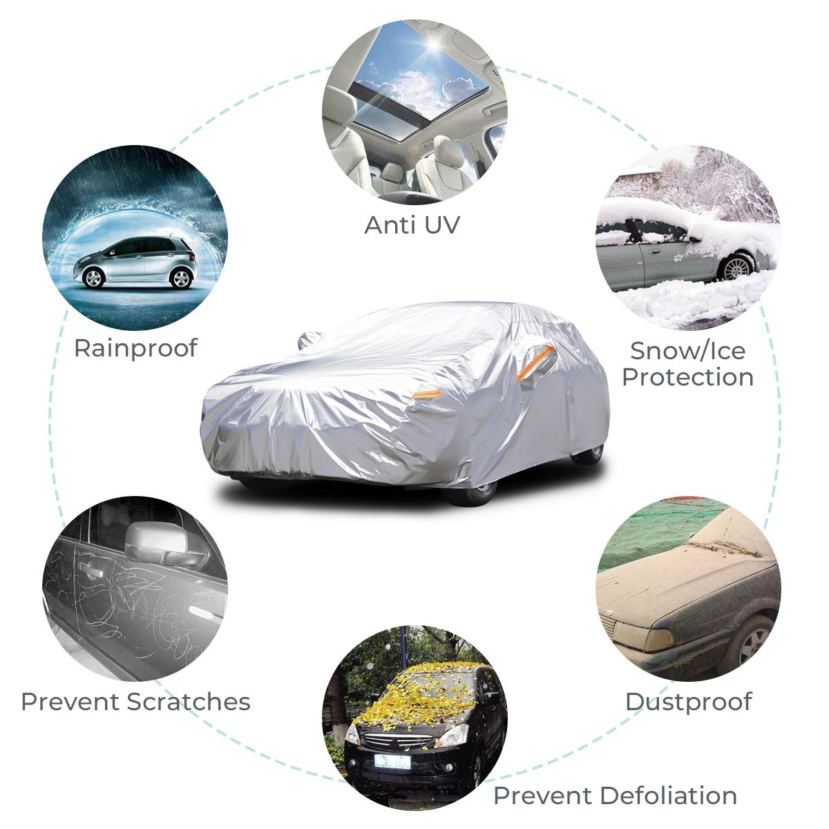 Oxford Cloth Car Cover SUV Sedan Lightweight Waterproof Dust Hail Universal M