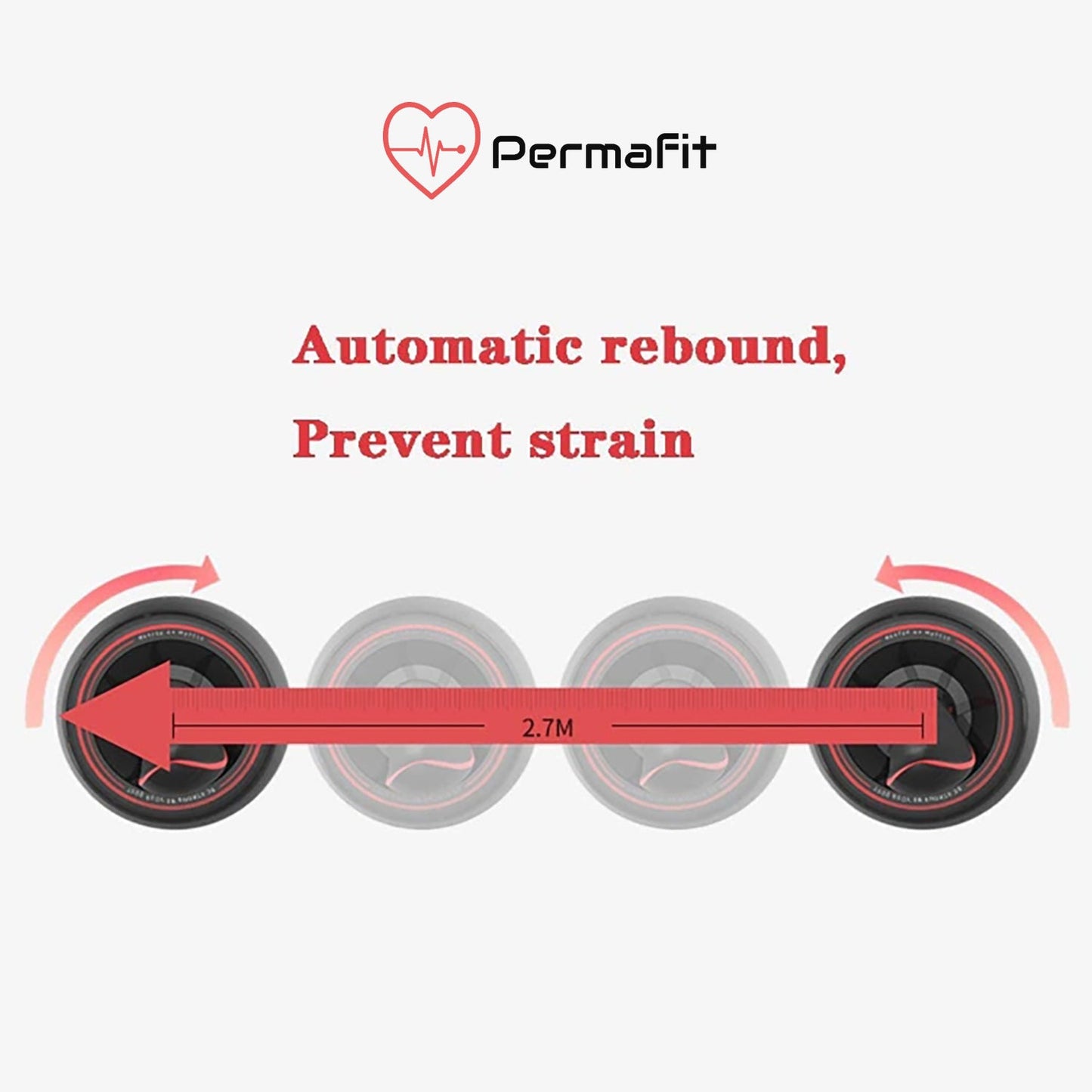 Permafit AB Roller Wheel Abdominal Exercise Trainer Workout Equipment Home Gym