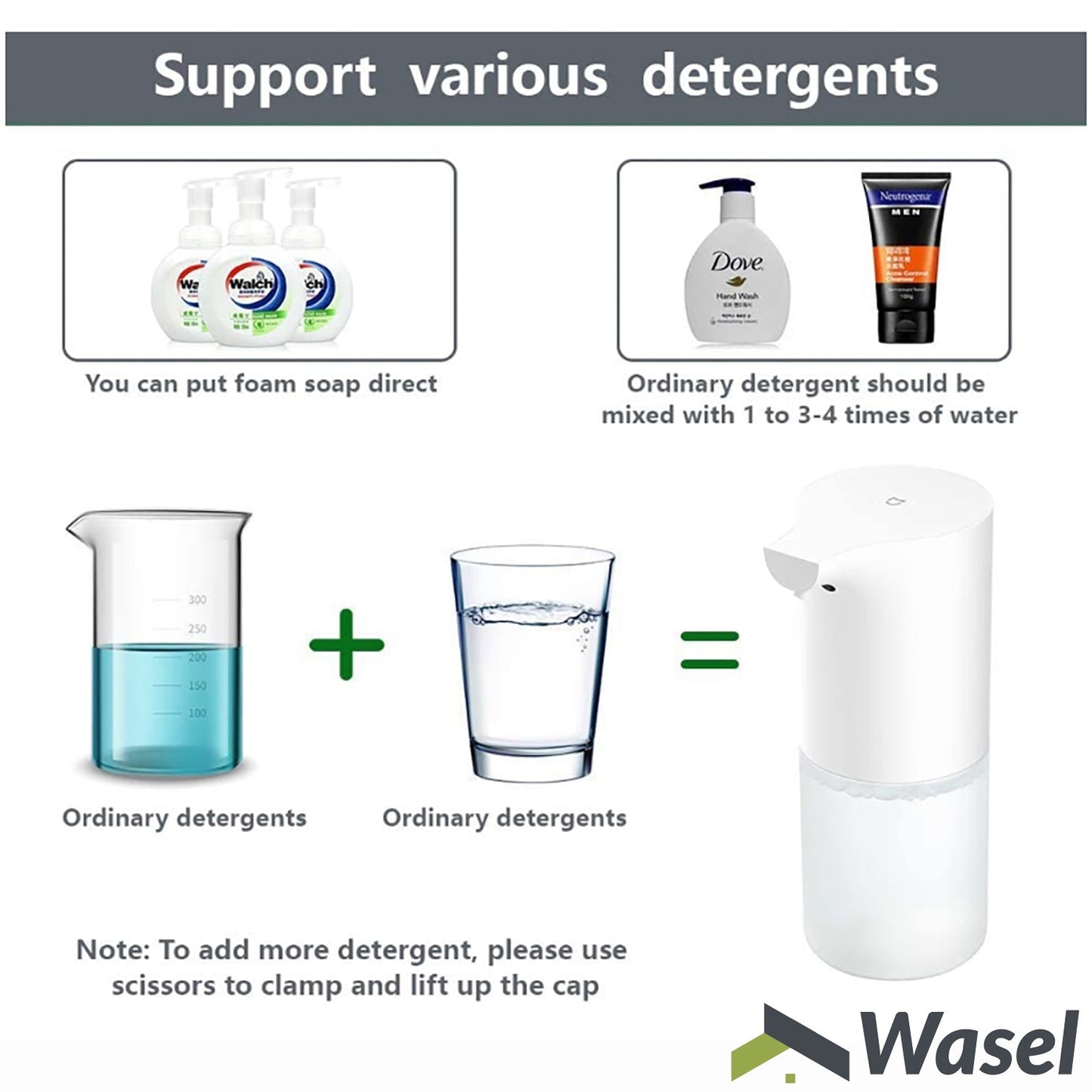 Wasel Automatic Foaming Hand Washer Set Soap Dispenser Sensor Touchless 320ML