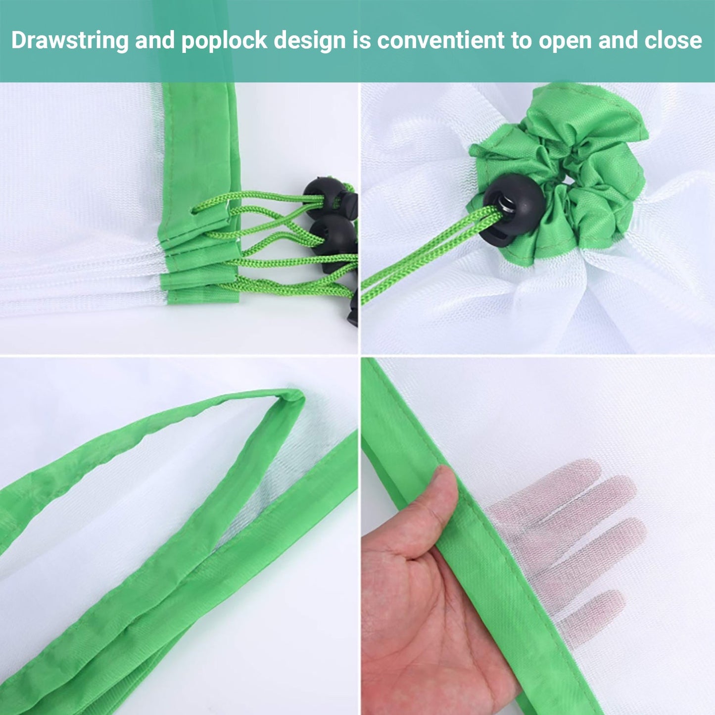 Lecluse 12Pcs Reusable Mesh Bags Produce Vegetable Fruit Toy Storage Pouch