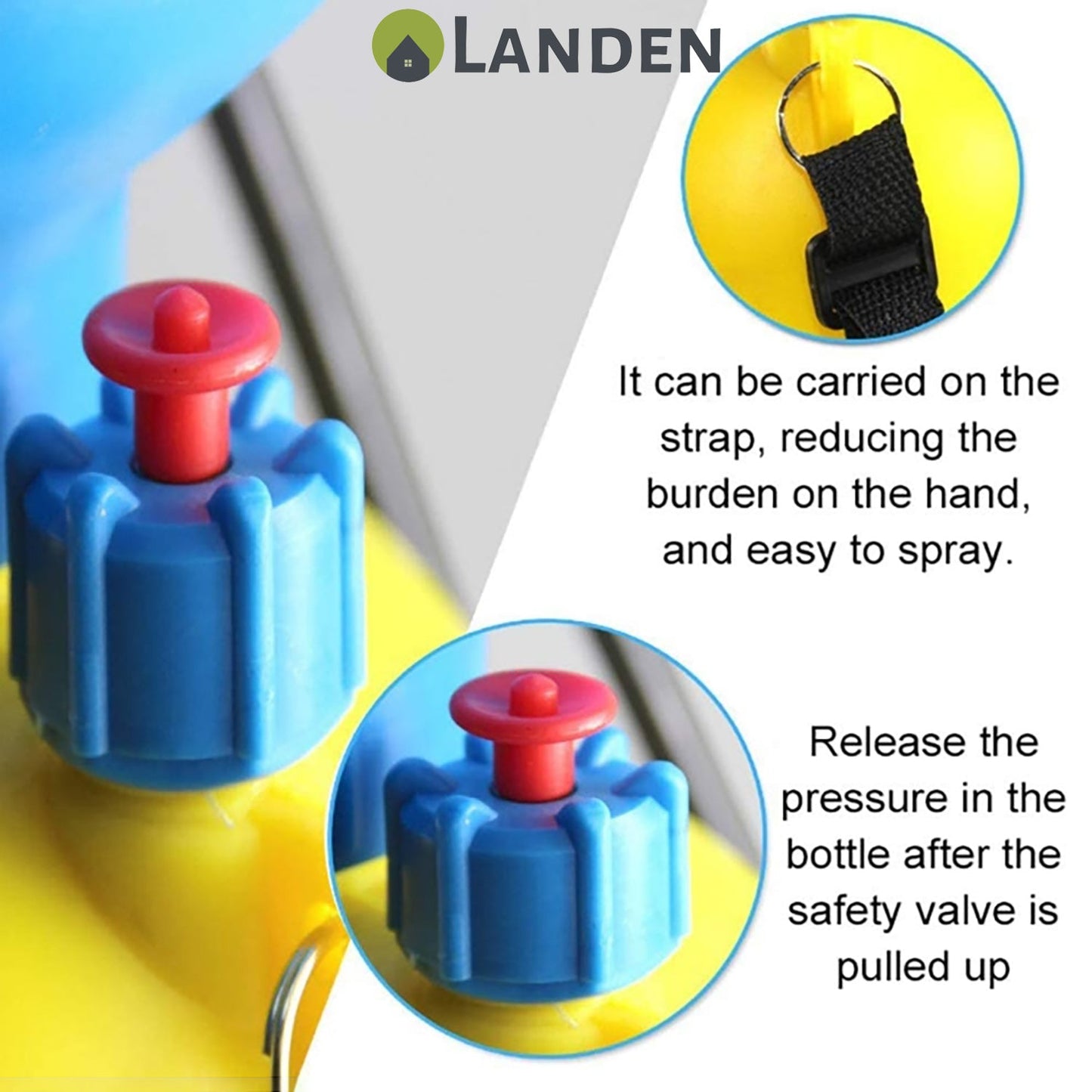 Landen High Pressure Sprayer Garden Water Chemical Pump Bottle Portable 3/5/8L
