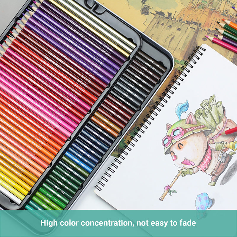 Lineguard Colored Pencils Set 72pcs Artist Pencil Colour Color Blending Supplies