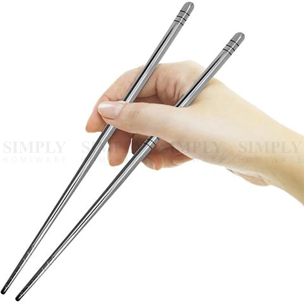 Stainless Steel Chopsticks 304 Set Bulk Silver Metal Korean Asian Japanese Gift - Simply Homeware