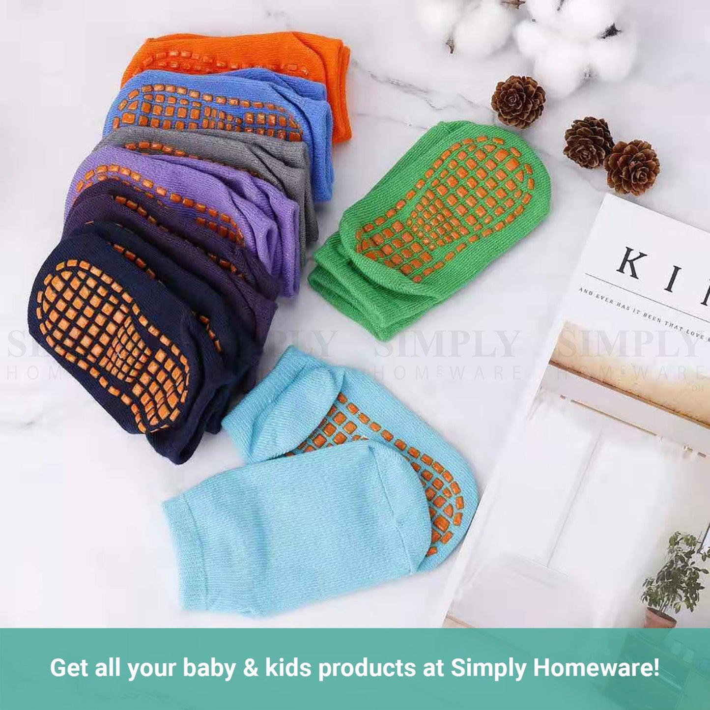 Truboo Kids Socks Non Slip Grip Baby Skid Girl Boy Bulk Trampoline Toddler Pairs