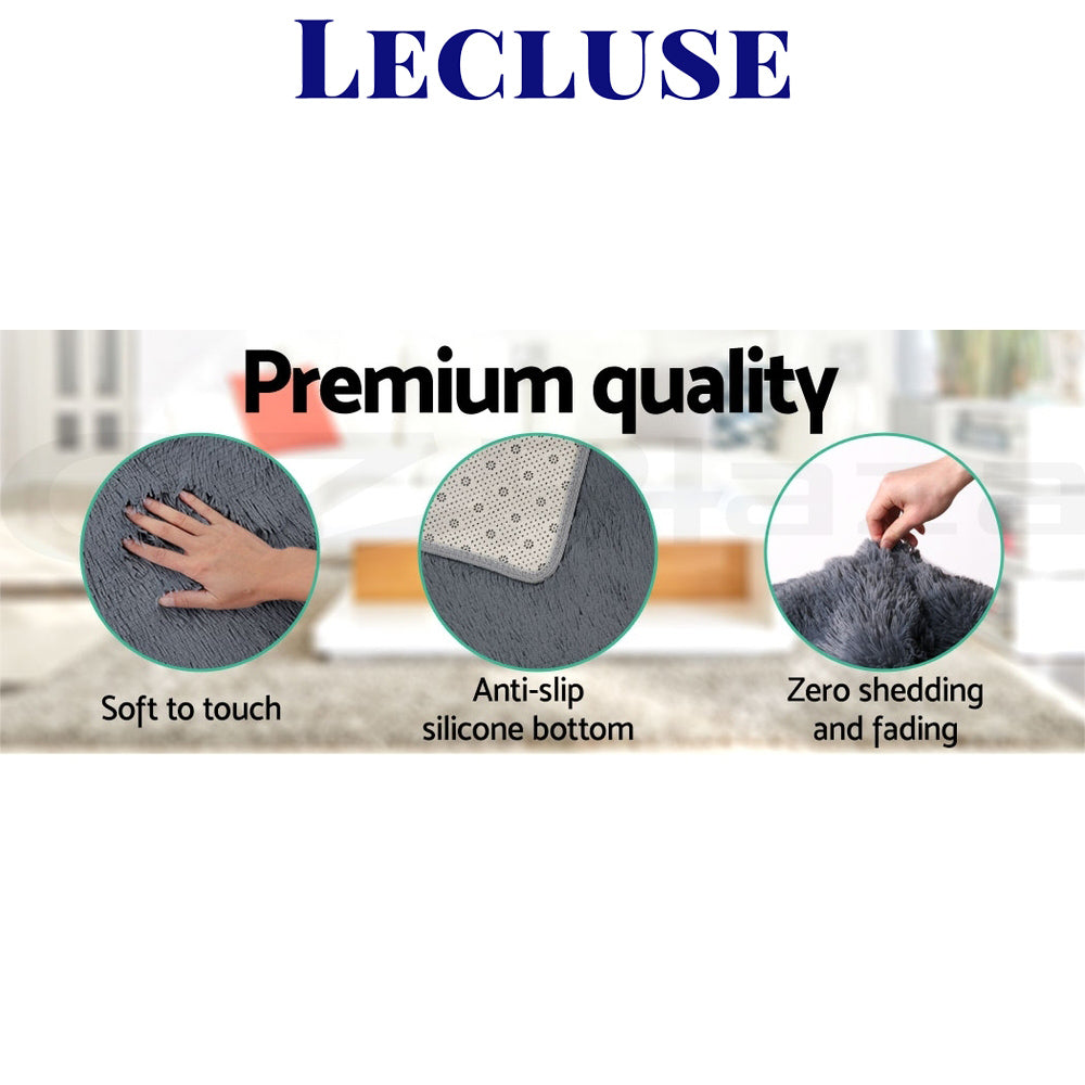 Lecluse Rugs Shaggy Floor Carpets Extra Large Lounge Couch Non Slip Anti Area