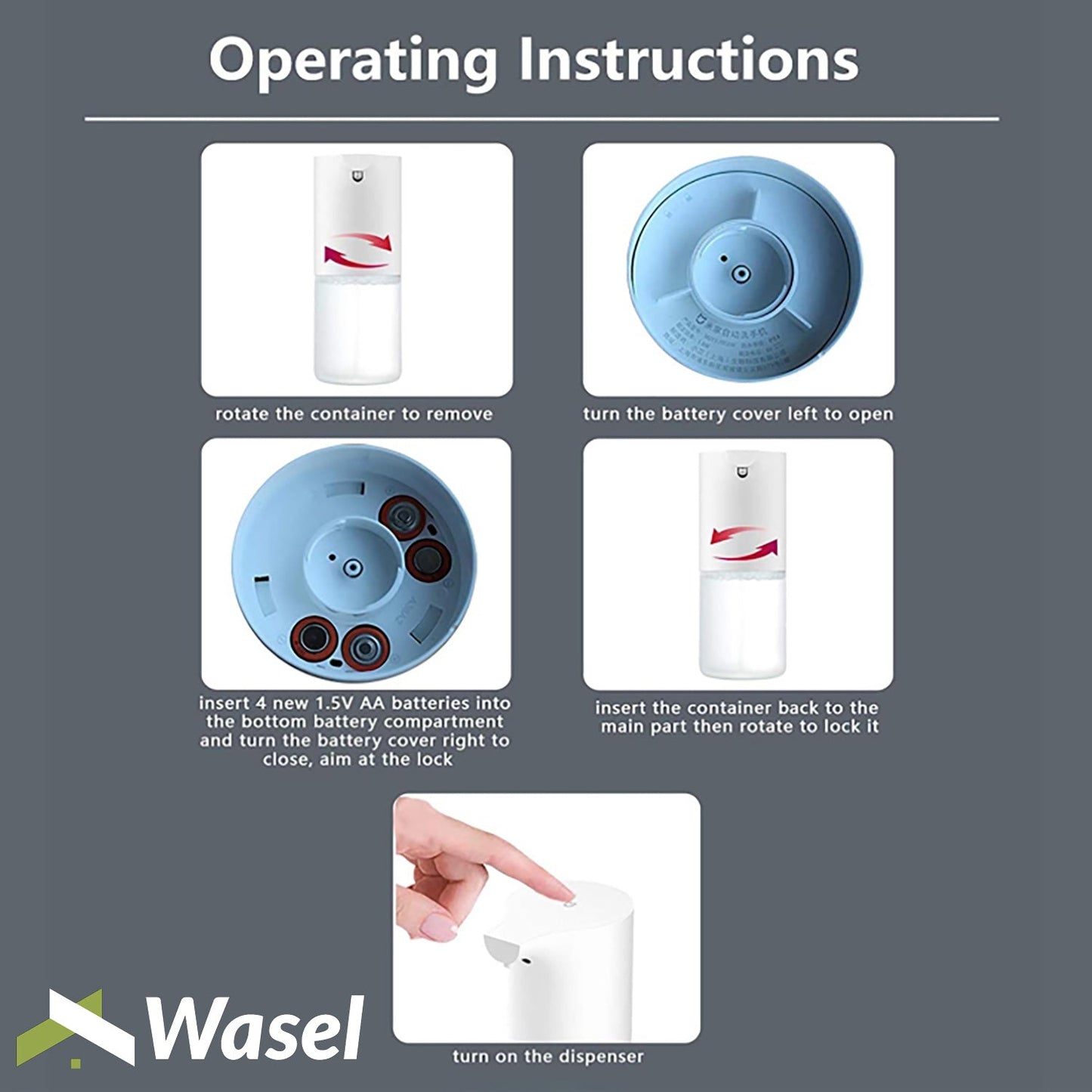 Wasel Automatic Foaming Hand Washer Set Soap Dispenser Sensor Touchless 320ML