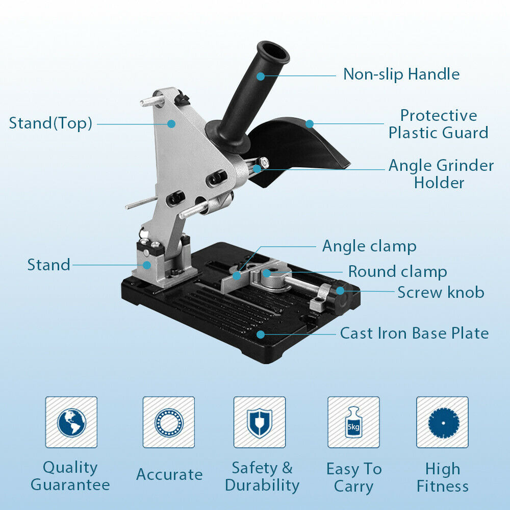 Titan Angle Grinder Stand Bracket Holder Support Cutting Base Metal Adjustable