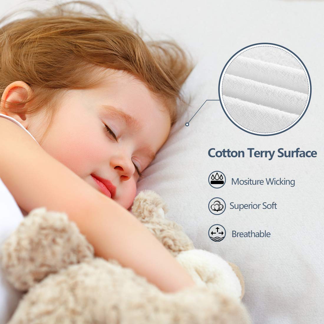 Lecluse Waterproof Bed Sheets Mattress Protector Pillow Cover Single Queen King