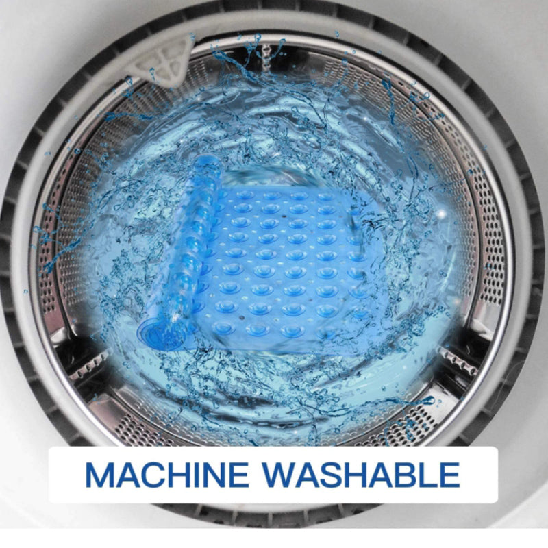 Lecluse Bath Tub Shower Mat Non-Slip Latex Free Bathtub Mat Suction Cups Machine