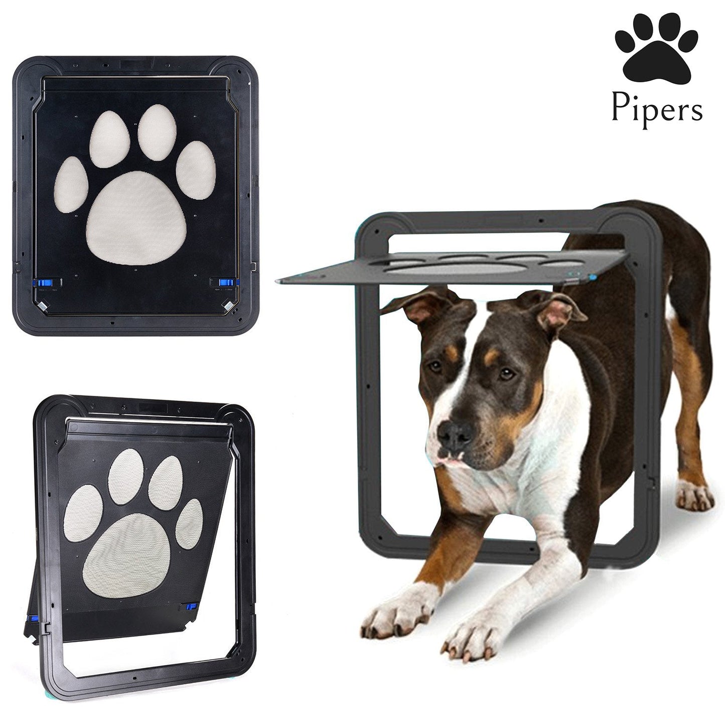 Pipers Pet Screen Door Dog Cat Puppy Flap Automatic Lock Security Large Window
