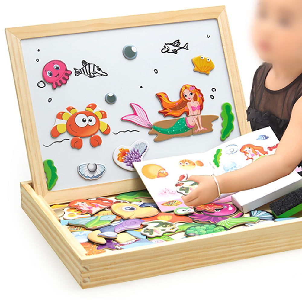 Truboo Kids Magnetic Drawing Board Toy Educational Doodle Pad Puzzle Children