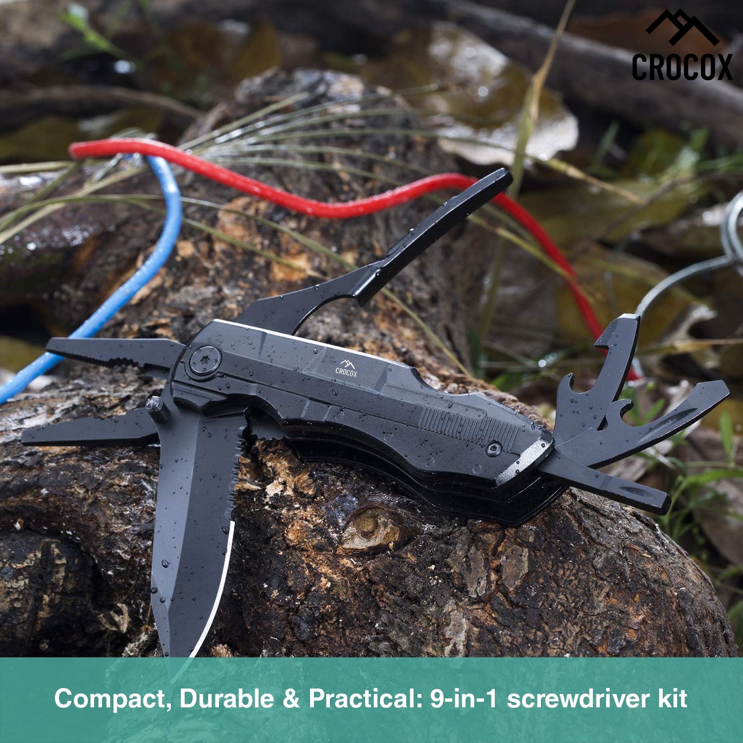 Crocox Mini EDC Folding Knife Utility Set Pocket Survival Tools Hunting Tactical