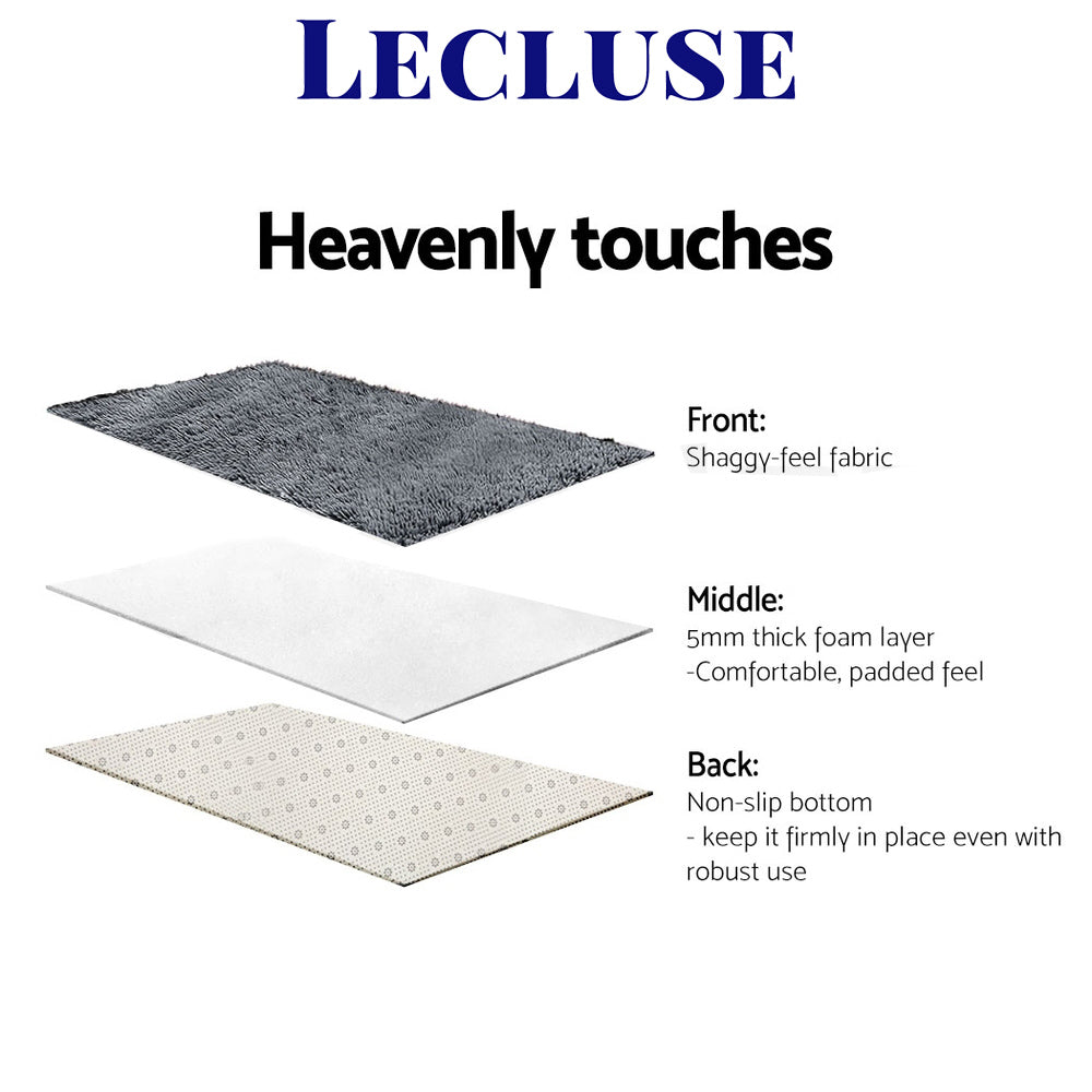 Lecluse Rugs Round Shaggy Floor Carpets Extra Large Lounge Couch Non Slip Area