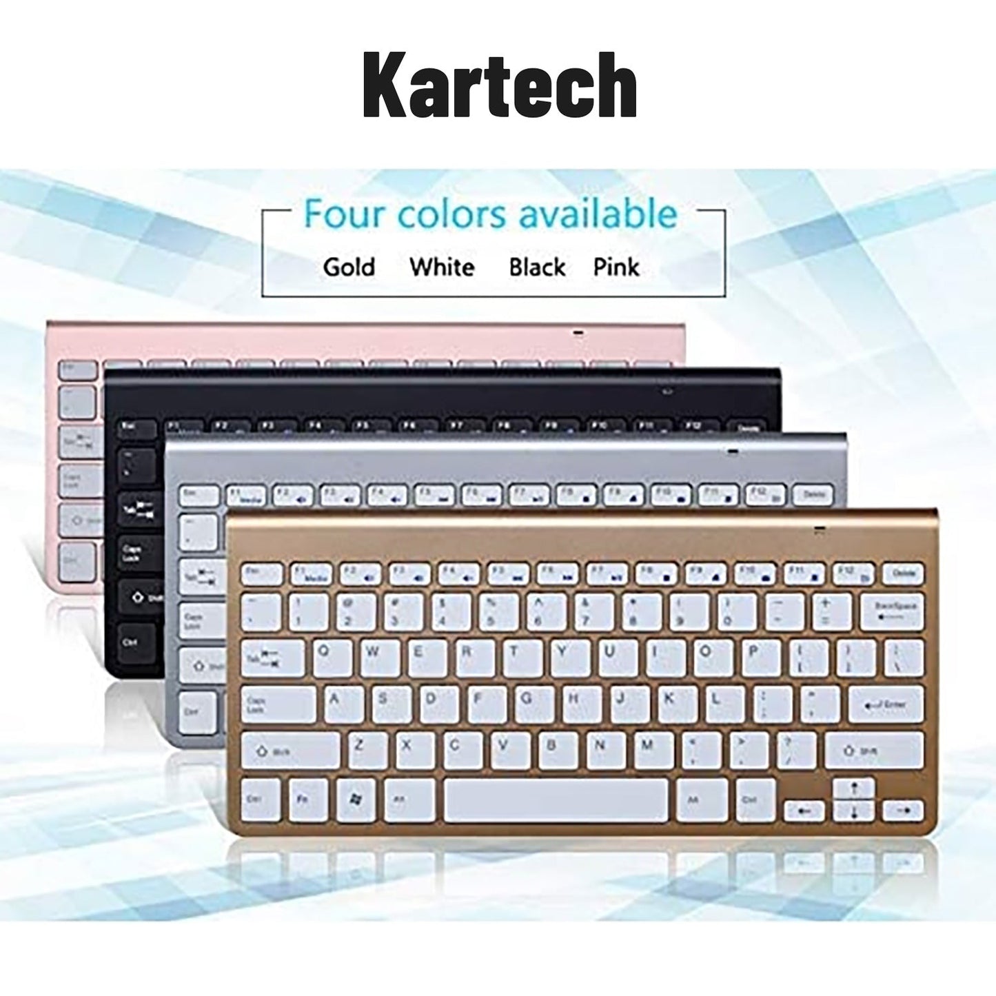 Kartech Wireless Keyboard Portable USB Mini Slim Ultra-Thin for PC Laptop