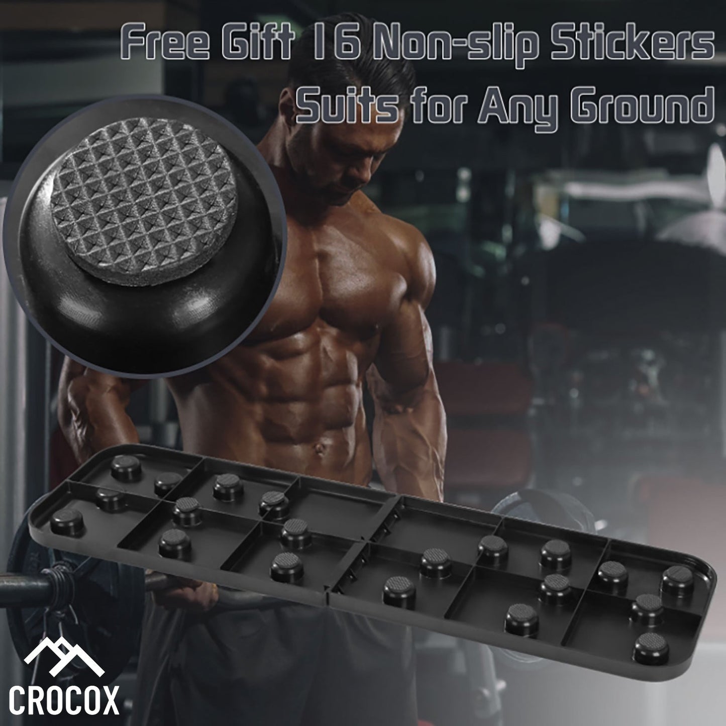 Crocox Push Up Board Fitness Stand Bar Muscle Training Rack Foldable Home Gym