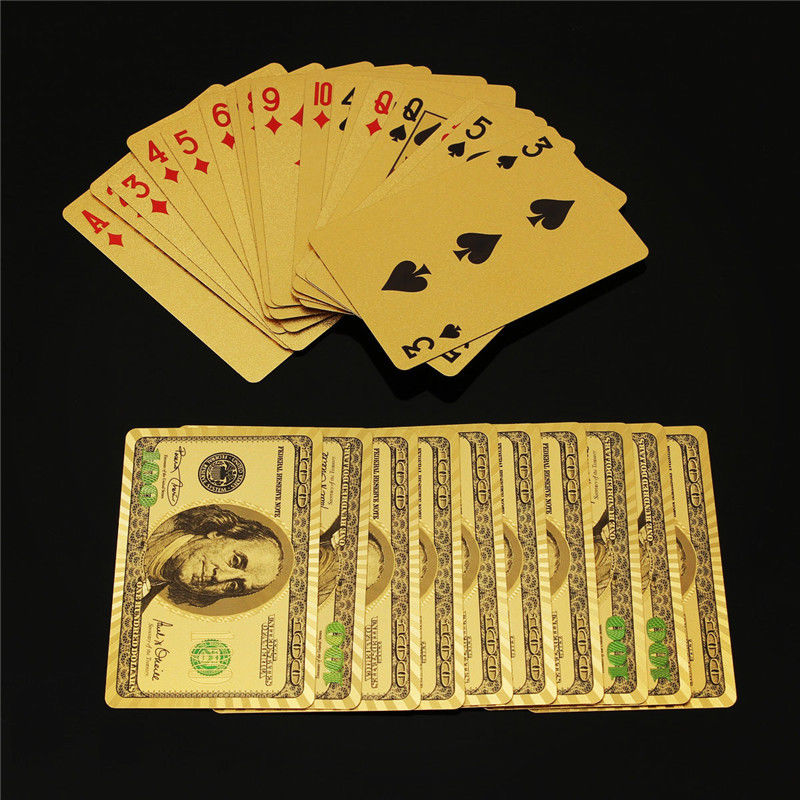 Playing Cards Gold Plastic Decks Card Games Souvenir Deck Australian & US Dollar