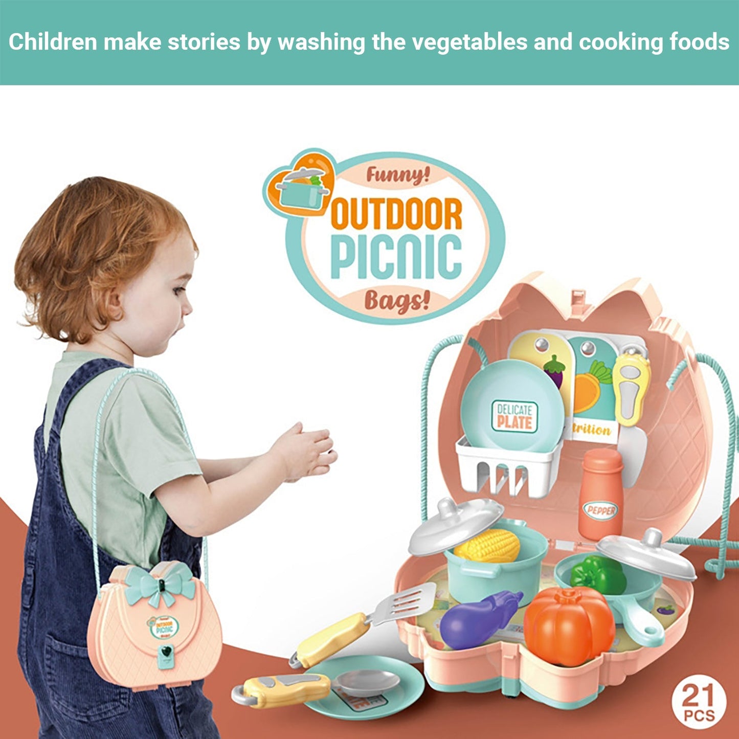 Truboo Kids Pretend Toy Playset Makeup Doctor Cooking Educational Kit Carry Box