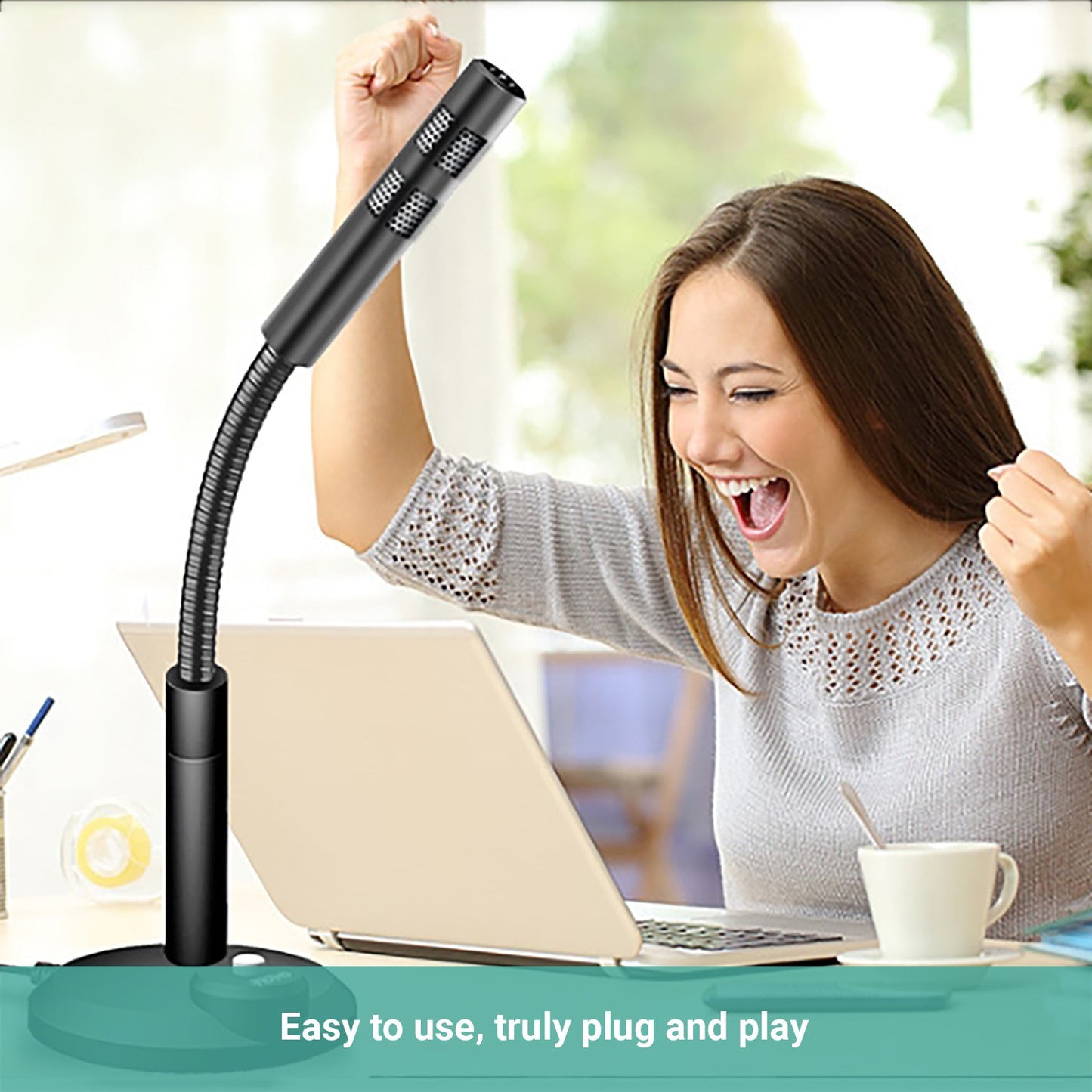 Kartech Desktop Microphone USB 3.5mm Mini Laptop Mic Plug Play Computer PC MAC