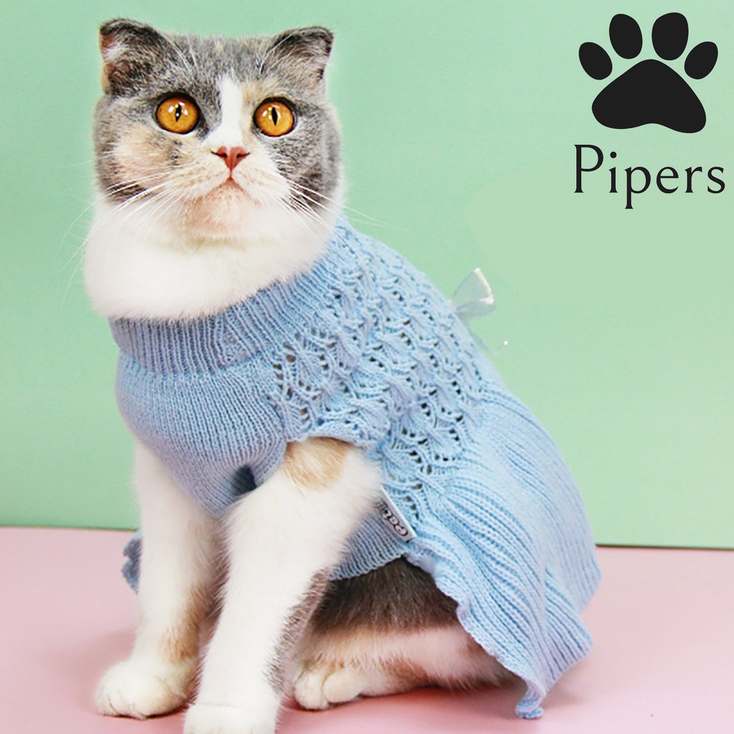 Pipers Pet Knit Dress Small Dog Cat Acrylic Cute Styled Skirt Sweater Clothes